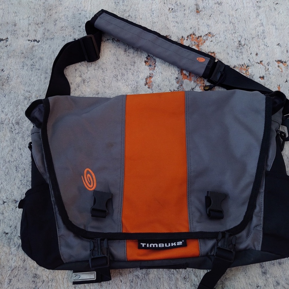 Timbuk2 Charcoal and Tangerine Messenger Bag